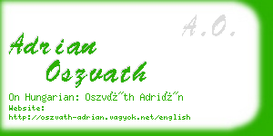 adrian oszvath business card